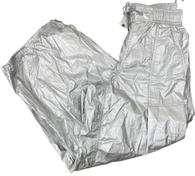 Anthropologie DAILY PRACTICE Base Jump Parachute Pants Size XXSmall Silver