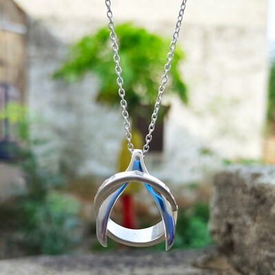 Sterling Silver Wishbone Ring Holder Necklace Engagement Ring