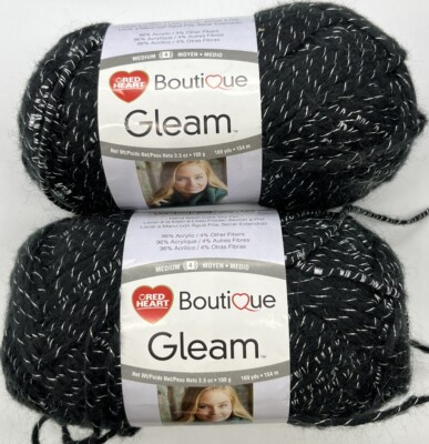 Red Heart Boutique Gleam Yarn '' Raven'' 2 Skeins #1519