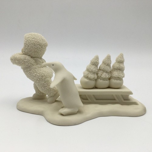 Dept 56 Snowbabies BRINGING STARRY PINES Penguin Sled Trees - Picture 6 of 8