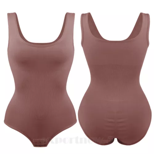 Body EE. UU. Prendas con forma para mujer Control de abdomen Top sin mangas Leotardo Formador de cuerpo completo - Imagen 27 de 31