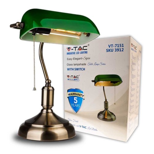 V-TAC VT-7151 Lampada da tavolo Vintage con portalampada 1*E27 in bronzo antico  - Foto 1 di 4