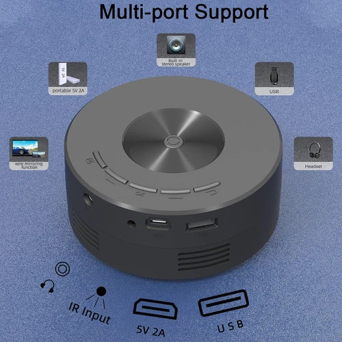 Mini Projector Portable LCD 1080P HD Home Cinema Phone Projection NEW/BK - Picture 14 of 18