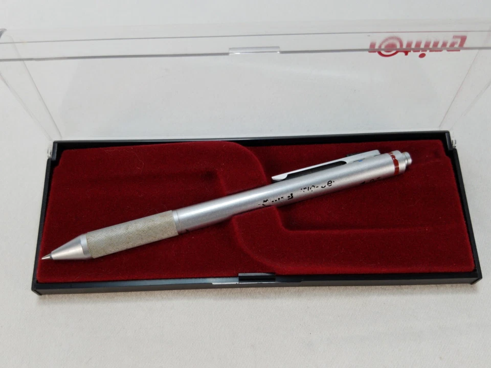 Rotring Trio Kugelschreiber Silberschaft. Blau, Rot und 0,5 Druckbleistift. Rändelgriff - Bild 2 von 4