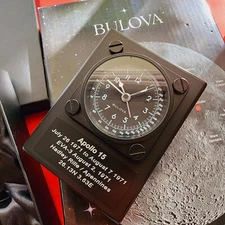 Bulova Apollo 15 Lunar Travel Alarm Desk Watch Clock B1971-GWP Space Rare Pilot