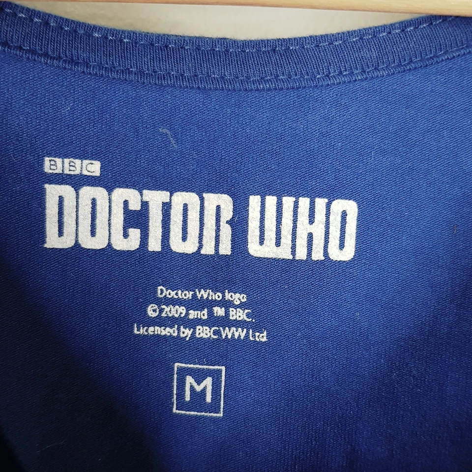 DOCTOR WHO BBC Womens Size M or 12 Blue Tardis Patterned Sleeveless Dress - Image 3 of 4