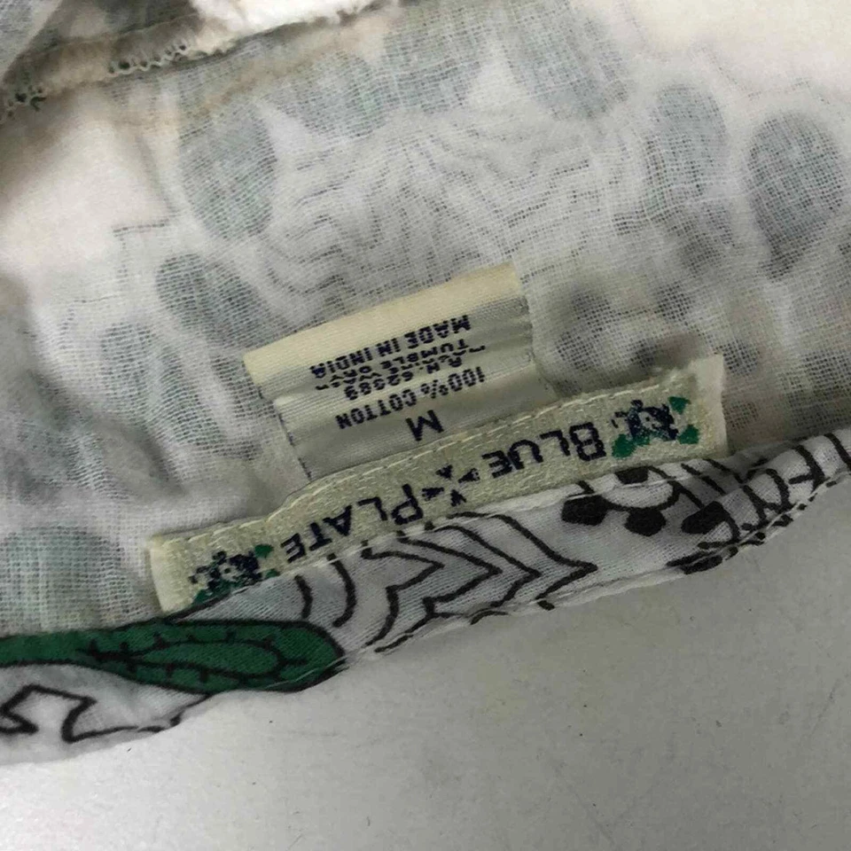 Mini-saia prato azul com design paisley preto verde júnior tamanho M 100% algodão - Imagem 4 de 4