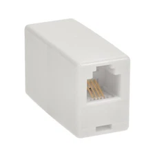 RJ11 Telephone Phone Modular In-Line Cord Coupler Extender Adapter White