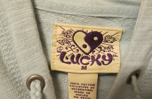 Lucky Brand Unique Baby Blue Embroidered Geisha Floral Hooded Zip Jacket M NWT - Picture 5 of 9
