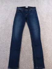 Hudson Skinny Womens Denim Jeans Blue Solid Cotton Blend