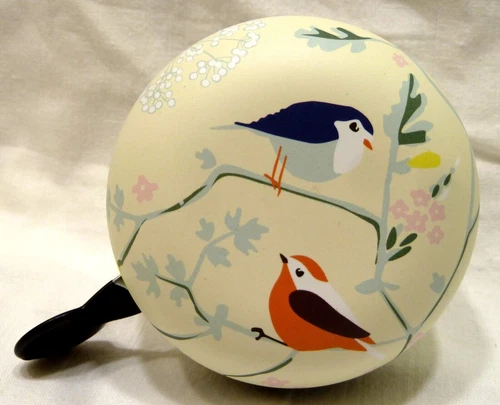 Basil Ding Dong Fahrrad Glocke Wanderlust weiß / elfenbein Vögel + Blumen XXL ()