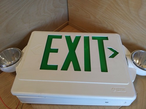 Lithonia LHQM S W 3 G OS LED/Exit Combo *No battary