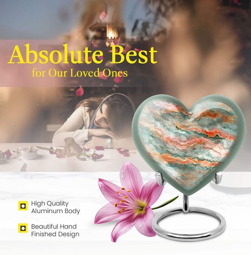 Abstract Heart - Exquisite Funeral Urn for Men's Ashes - Picture 5 of 13
