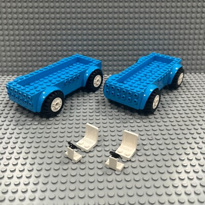Lego Car Frame Vehicle Base (68446) Dark Azure (Blue) + Seats +
