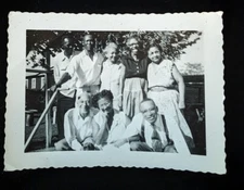 Vintage Photo Happy Smiling Friends Family Dog African Black Americana 1950s