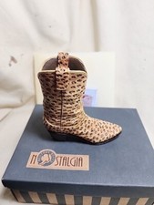 NOSTALGIA WESTERN BOOTS LEOPARD FUR BOOT YELLOW MINIATURE VINATGE CB005