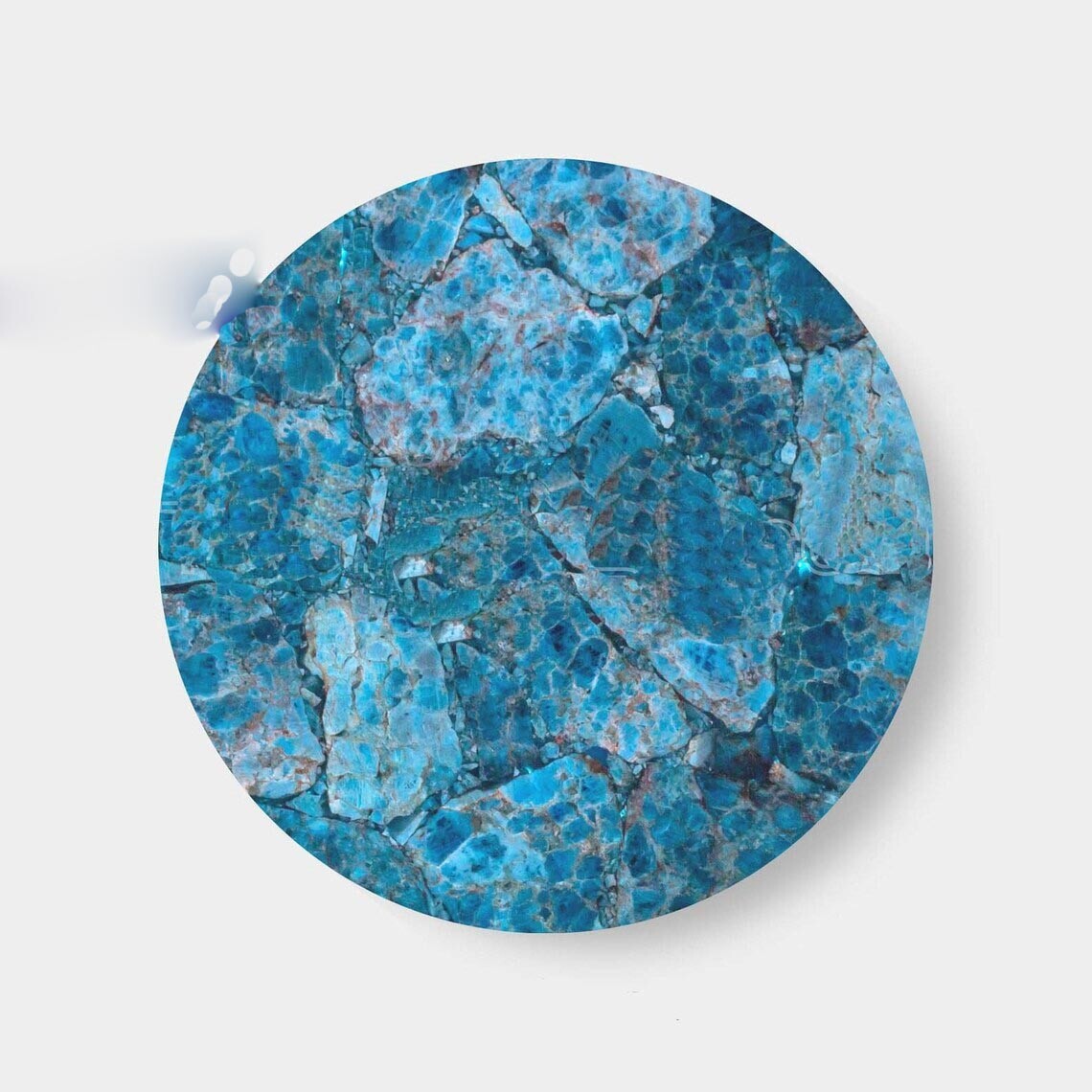 20x20 Natural Turquoise Agate Stone Coffee Table Side Table