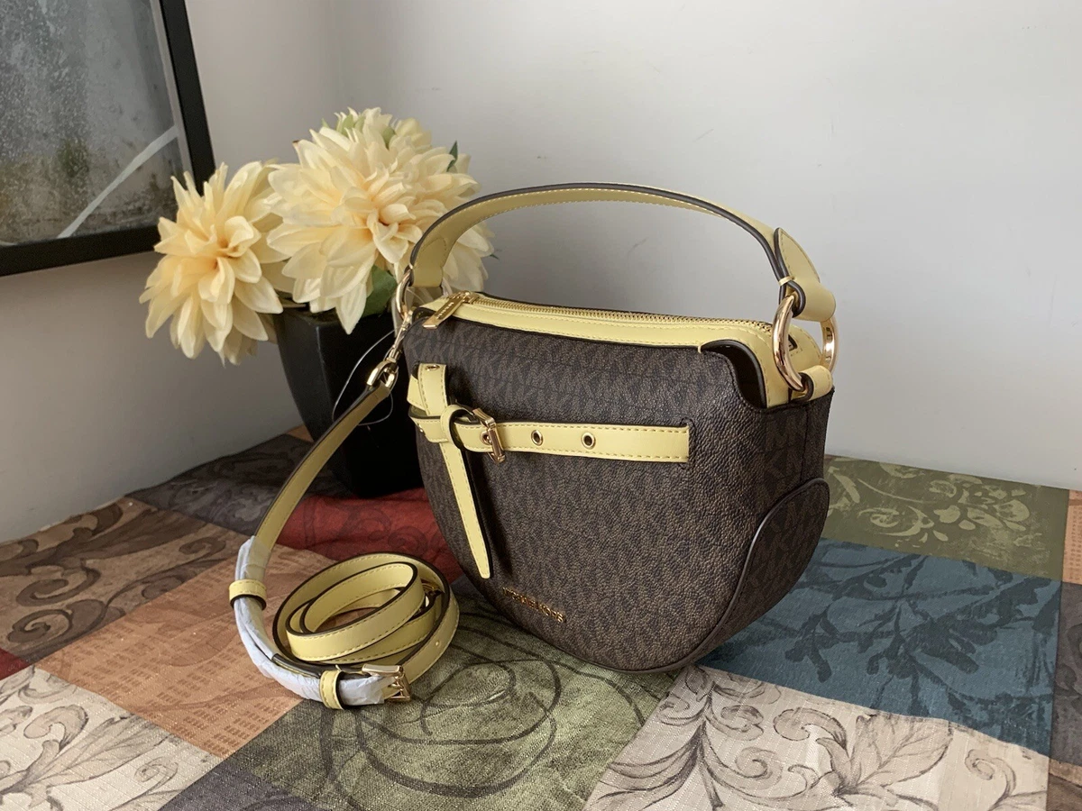 Michael Kors Bags | Michael Kors Emilia Half Moon Crossbody Bag | Color: Brown | Size: Os | Alelex7s's Closet