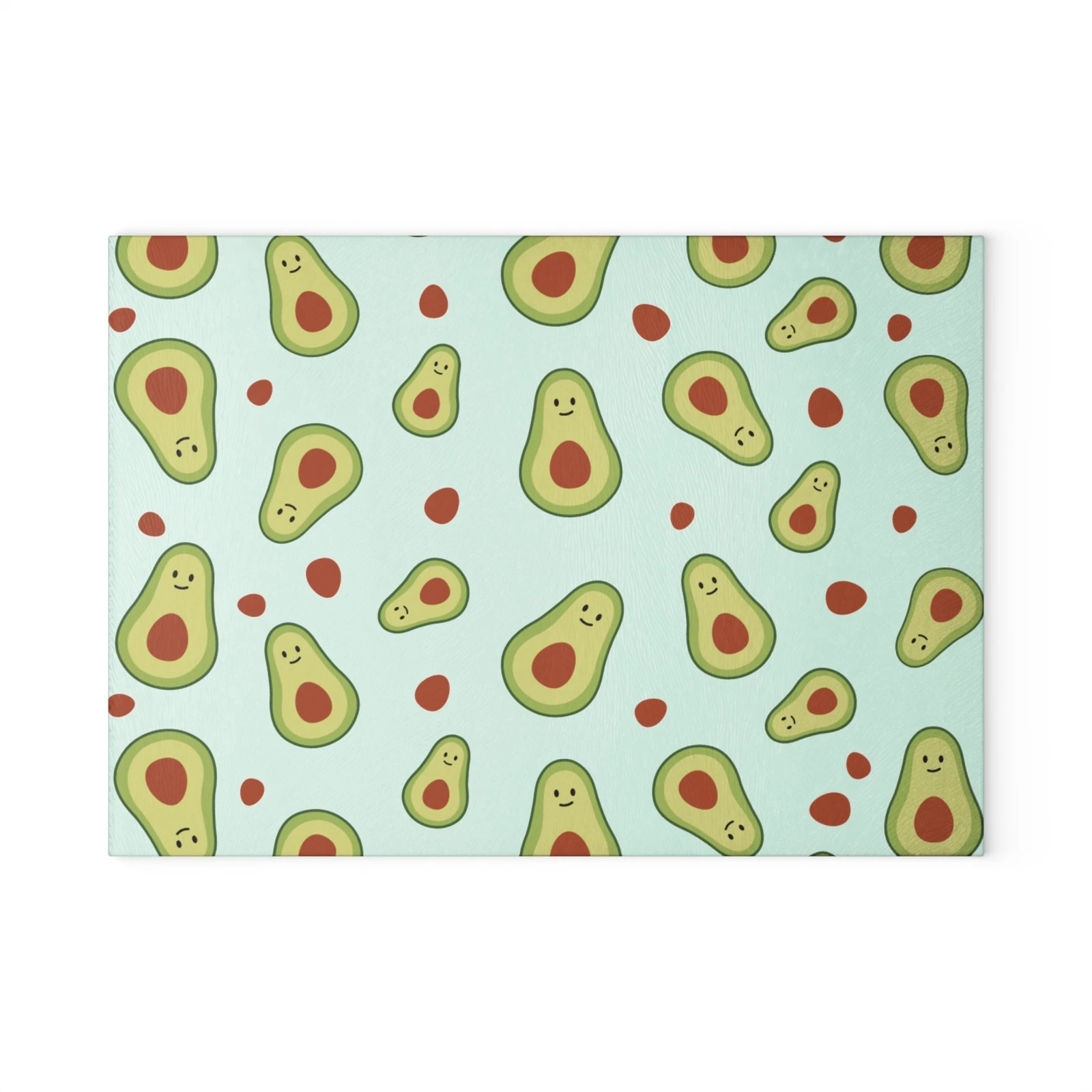 Cute Avocado Glass Cutting Board, Kitchen Decor, Gift for Foodies, Unique