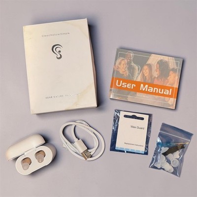 Open Box Rechargeable Hearing Aids Pair w/ Case & Accessories DB200401