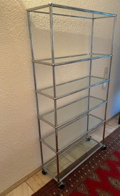 USM HALLER HIGHBOARD GLASREGAL AUF ROLLEN