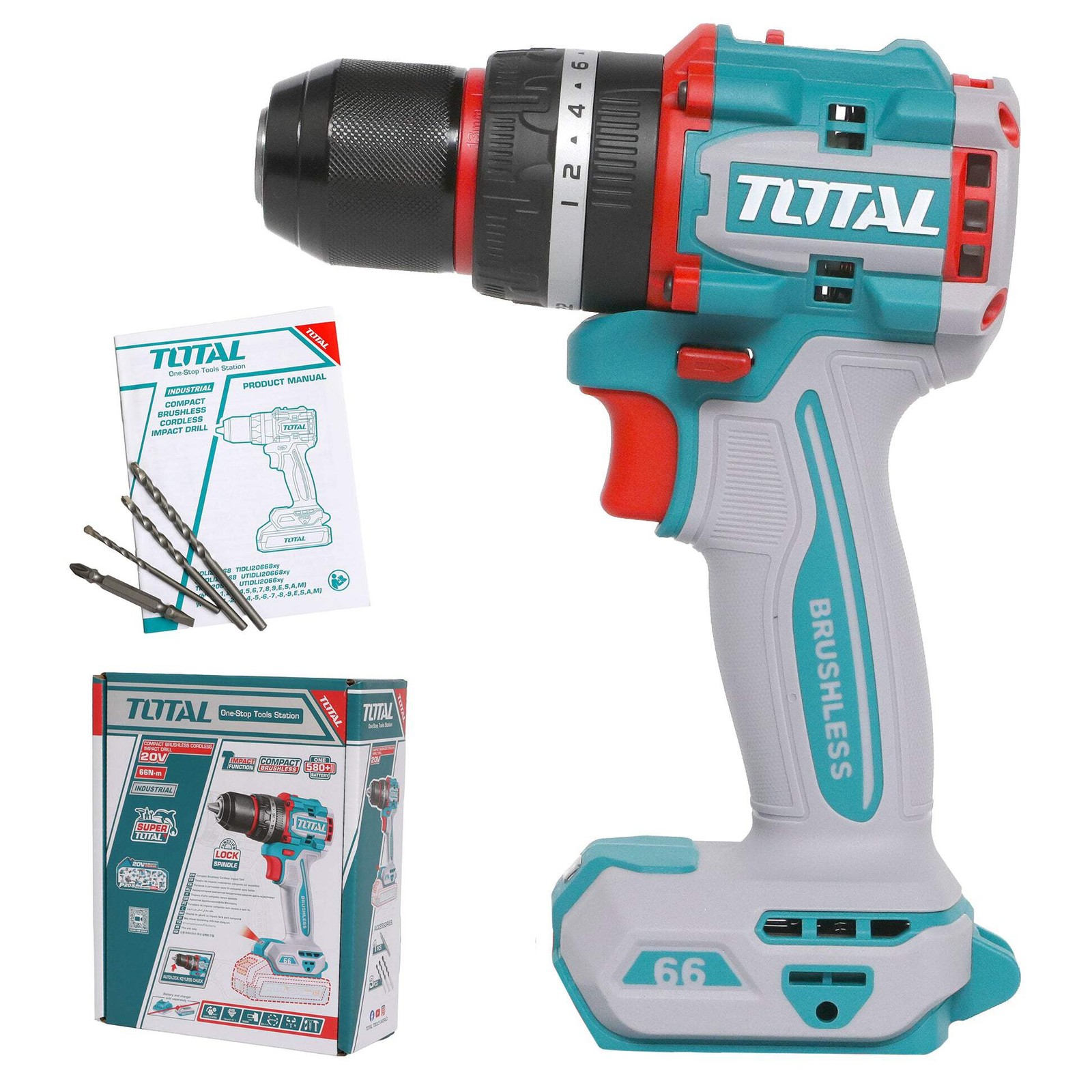 Total Li-Ion 20V Compact Brushless Cordless Impact Drill (Battery not included)