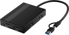 DisplayLink USB Type C Dual HDMI Hub 4K 60Hz 100W PD Charging Multi Port Adapter