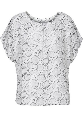 Shirt grau 36/38 Damen Strandshirt Kurzarm-Shirt Alloverdruck 5.6524