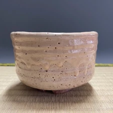 A614 : Japanese Pottery Chawan Matcha Tea Bowl Tea Ceremony Sado Vintage