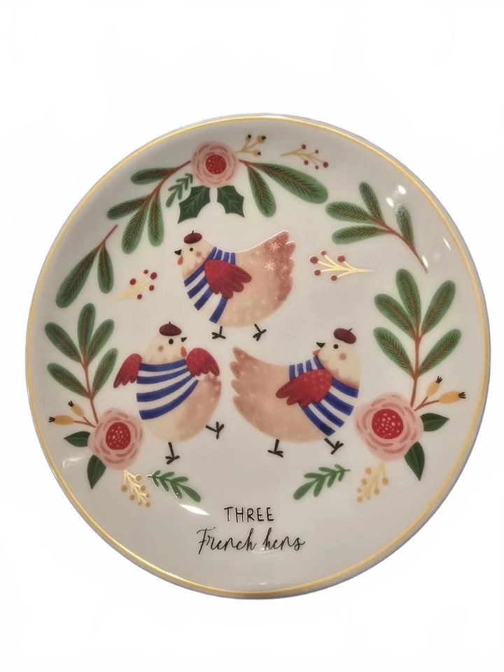 Juego de 12 platos de aperitivo de porcelana fina de 12 días de Navidad 6 pulgadas NUEVO Foto 4 de 4