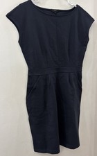 Quince Navy Blue Structured Dress - Medium - Professional - With Pockets 