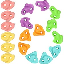TOPNEW 18PCS Climbing Holds for Kids, Rock Wall Medium, 18pcs Soft Color