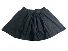 Kate Spade Girls Black Skirt Size 16Y 14 Bow Back Gold Zipper Fit Flare Youth