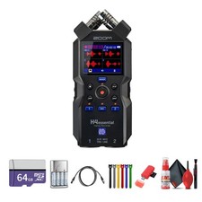 Zoom H4essential 4-Track 32-Bit Float Audio Recorder, Memory Card 64GB, Bundle