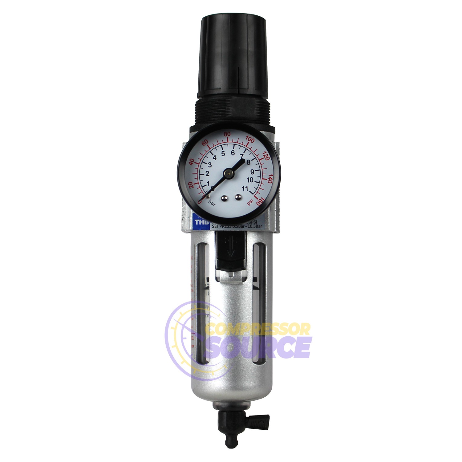 Regulator & Filter In Line Combo W/ Gauge Compressed Air