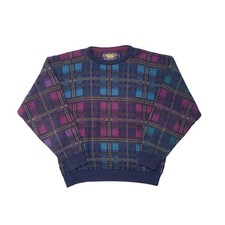 Vintage 90s Ralph Lauren Chaps Sweater Colorful Crewneck Mens Large USA Made
