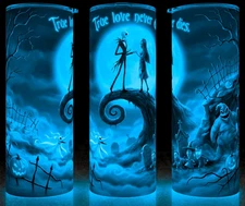 Glow in the Dark Jack and Sally  Nightmare Before Christmas Cup Mug Tumbler