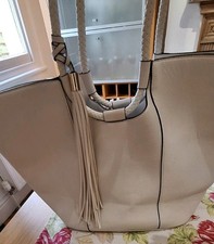 NEXT Oversized White Faux pebbled Leather Tote Bag/ Shopper Handbag