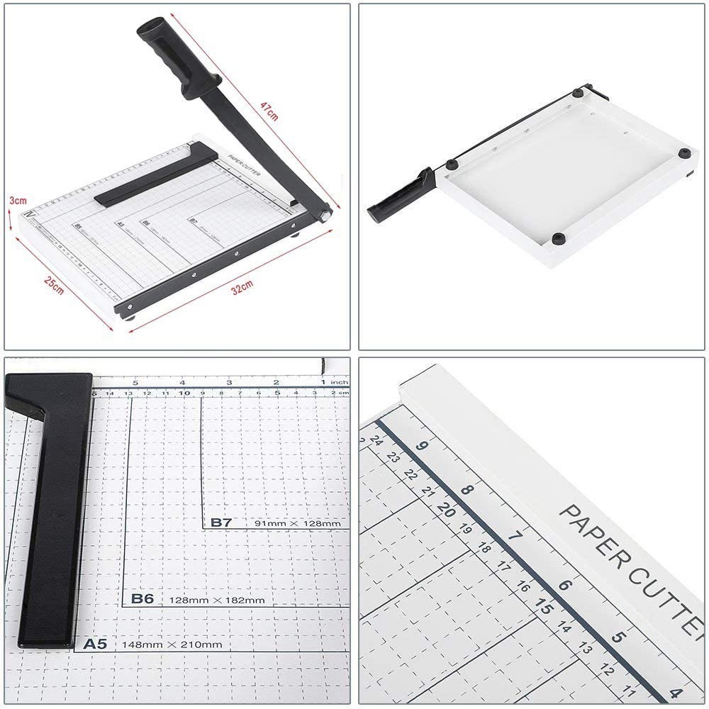 Coupe-papier de bureau A4 anti-glisse avec règle et repères millimétrés pour papier
