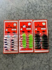 Lote de 12 cebo de pesca Sun-Fly Jig negro verde blanco azul rosa