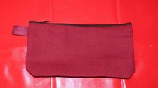 Dark Red Canvas Makeup Bag Zippered NEW 