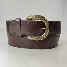 Fossil Wide Brown Genuine Leather Belt - Women's Size 34