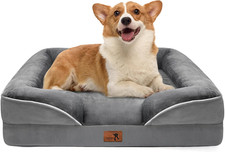 Orthopedic Dog Bed with Sides - Dog Sofa Beds for Medium Dogs, Supportive Foam P