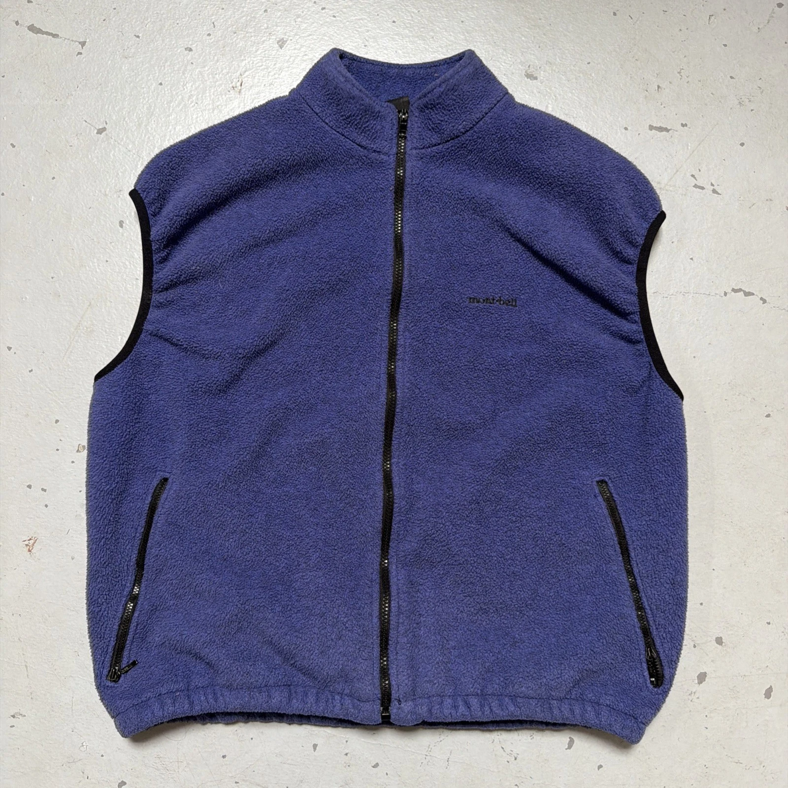 Vintage 1990s MONTBELL Japan Full Zip Fleece Outdoor Camp Vest Made In USA XL