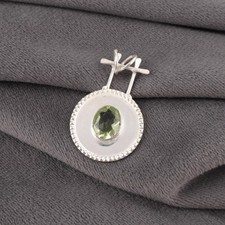Sterling Silver Genuine Green Amethyst Sister Unique New Wedding Pendant Jewelry