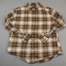 Pendleton Shirt Mens Large Brown Plaid Flanne...