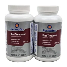 2-pack Permatex Rust Neutralizer 81775; Rust Treatment, 8oz, Bottle White Liquid