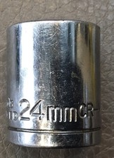 New Halfords Advanced 1/2" Drive 6 Point, 24mm CR-V Shallow Socket Used