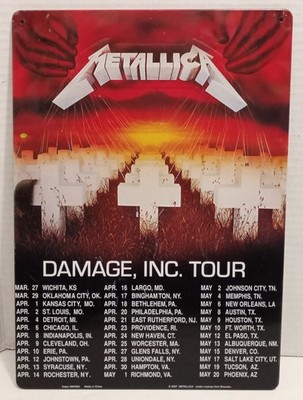 Metallica Damage, INC. Tour Metal Sign 8'' x 12'' Bravado 2007