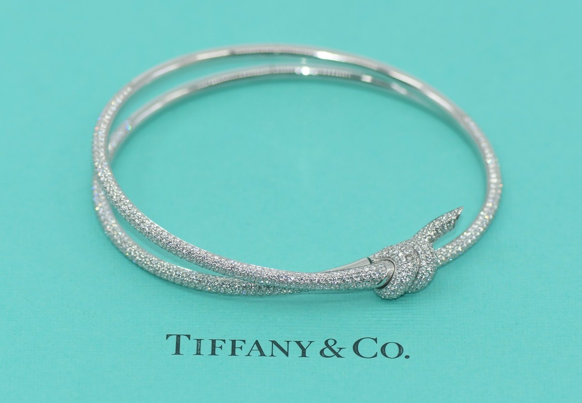 Tiffany & Co Double Knot XL 4.55 CT Diamond 18K White Gold